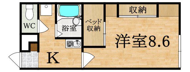 レオパレスさざんか(1K/1階)の間取り写真