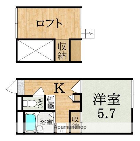 レオパレススナッグ ビラ(1K/2階)の間取り写真