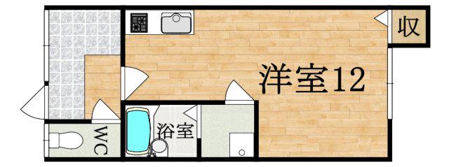 リュミエール・ベル(ワンルーム/1階)の間取り写真