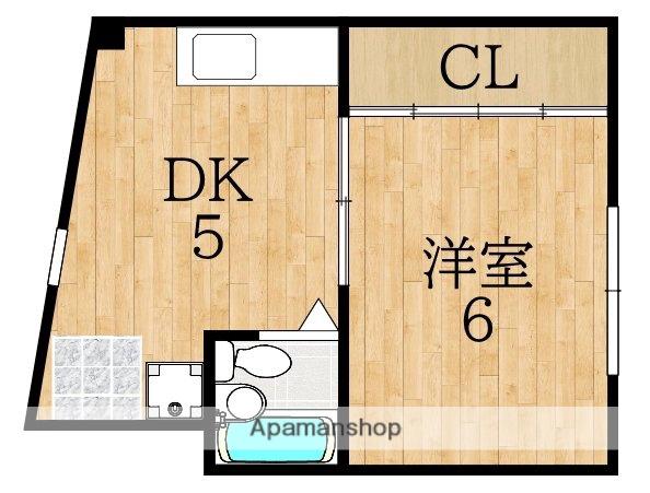 サンモール今中(1DK/2階)の間取り写真