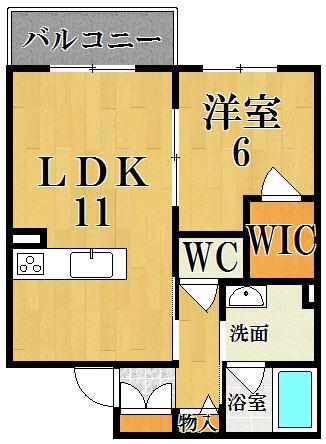 サニーレジデンス(1LDK/2階)の間取り写真