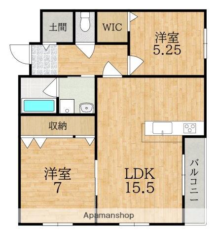 フォレスト木津(2LDK/2階)の間取り写真