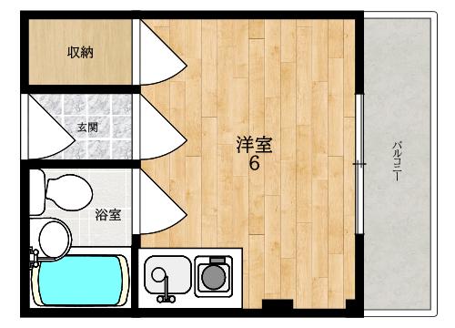 REVO郡山(ワンルーム/2階)の間取り写真