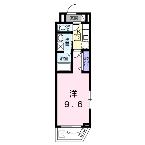 ヒカルサ京田辺大住(1K/1階)の間取り写真