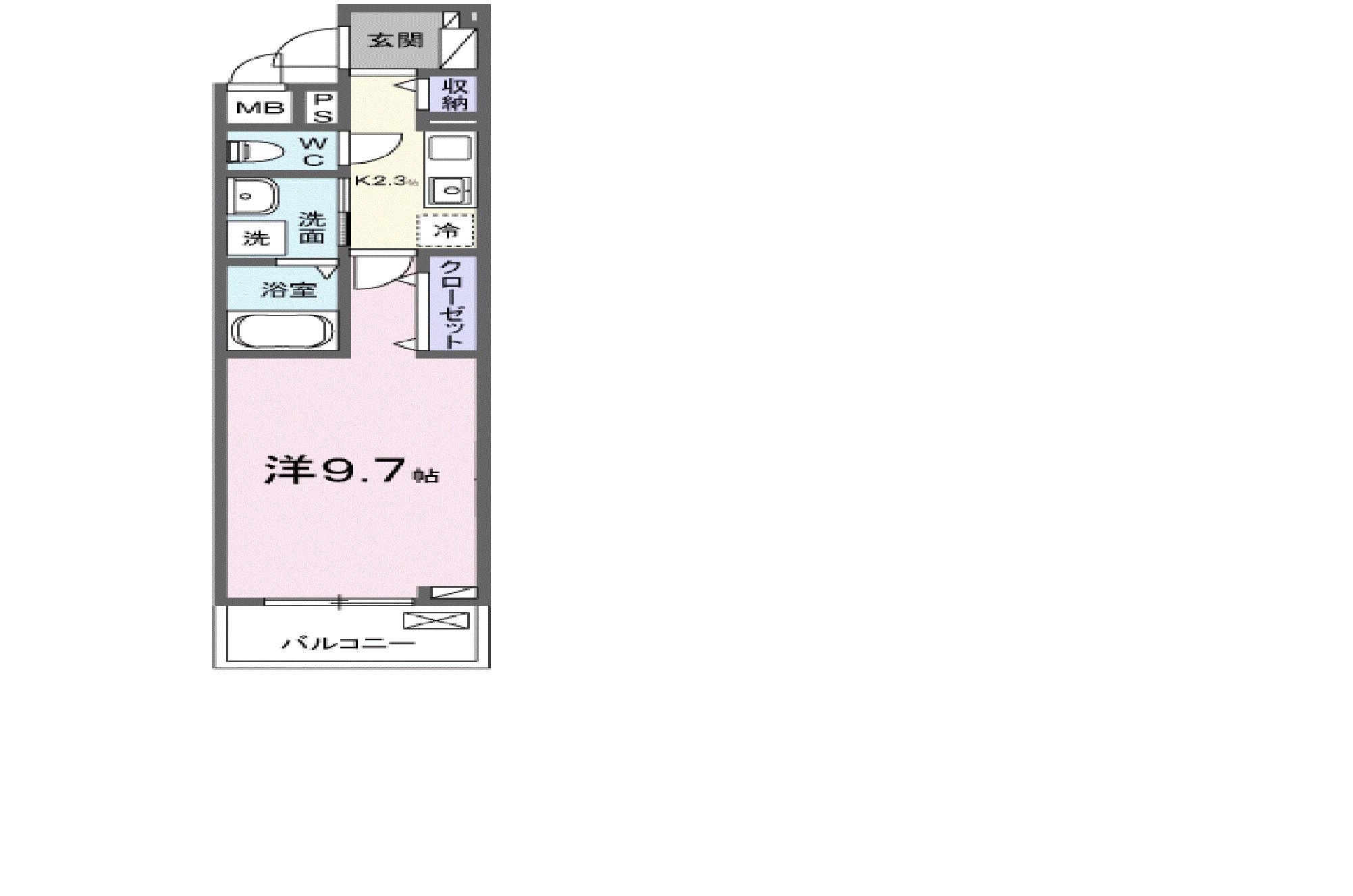 ヒカルサ奈良大森西サウス(1K/2階)の間取り写真