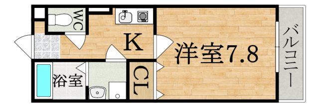 メゾン曲川(1K/1階)の間取り写真