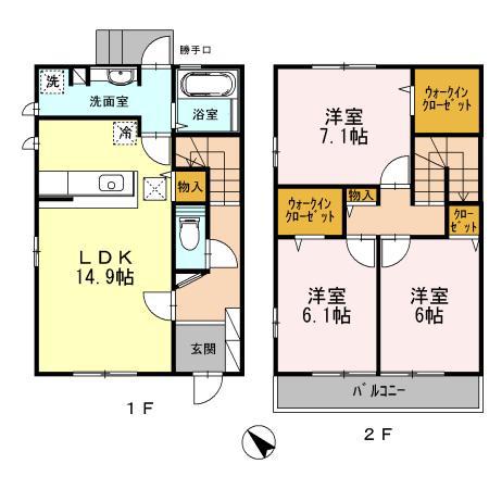 ラ　ヴィ　トロワ(3LDK)の間取り写真
