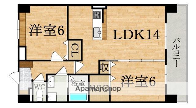 インフィニティ生駒(2LDK/5階)の間取り写真