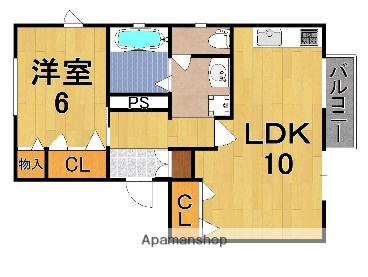 グランシャリオD(1LDK/2階)の間取り写真
