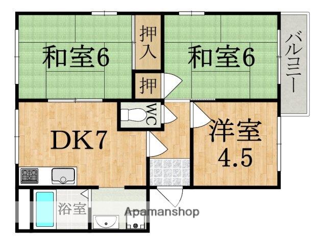グランパルク平城A(3DK/2階)の間取り写真