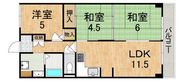 サンマンション新大宮(3LDK/8階)の間取り写真