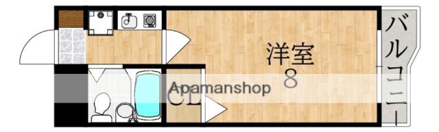 シティパレス富雄北(1K/3階)の間取り写真