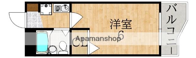 シティパレス富雄北(1K/2階)の間取り写真