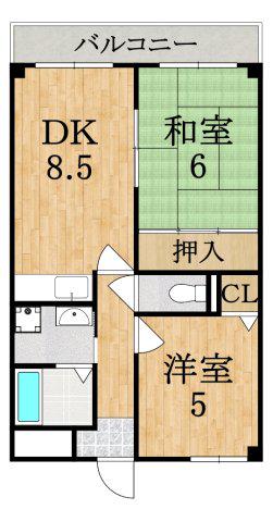 LUMIERE(2DK/2階)の間取り写真