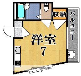 シャトー・ドゥ・クリヨン(ワンルーム/4階)の間取り写真