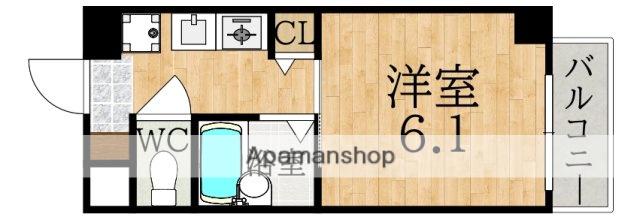 オーキッドあやめ池(1K/1階)の間取り写真