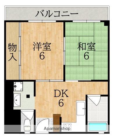 河本マンション(2DK/4階)の間取り写真
