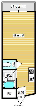 法隆寺駅前ビル(1K/2階)の間取り写真