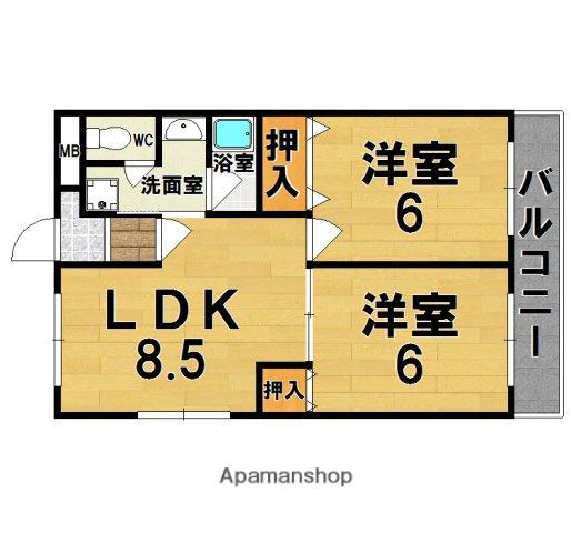 メゾンコンフォール(2DK/3階)の間取り写真