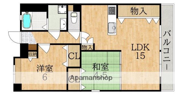 フォーレスト学園前(2LDK/2階)の間取り写真