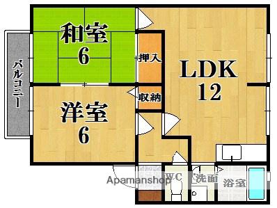 ウィンディア21A棟(2LDK/2階)の間取り写真