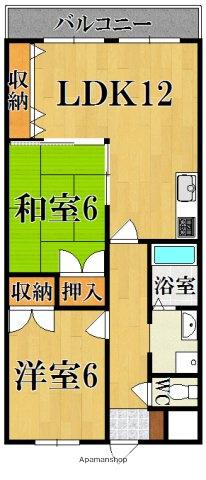 プラムキャッスルS-Ⅰ(2LDK/5階)の間取り写真