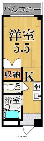 ファミール西大寺(1K/1階)の間取り写真