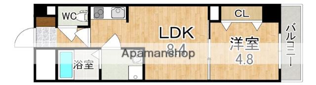 アンジュ高天(1LDK/2階)の間取り写真