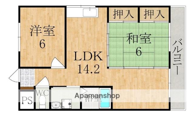 通眞ヨシエプラザ(3LDK/3階)の間取り写真