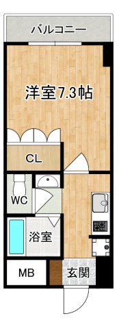 グリーンフィール大宮(1K/3階)の間取り写真