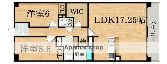 ルモン奈良大森(2LDK/4階)の間取り写真