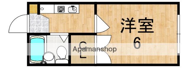 ド・コスタ(1K/2階)の間取り写真