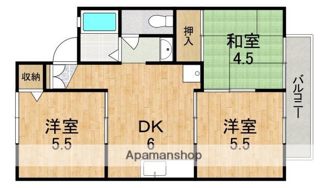 セジュール高の原F(3DK/2階)の間取り写真