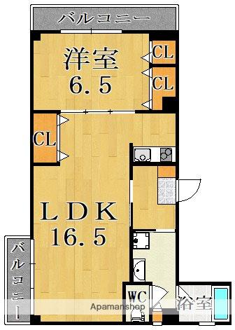 協栄ビル(1LDK/6階)の間取り写真