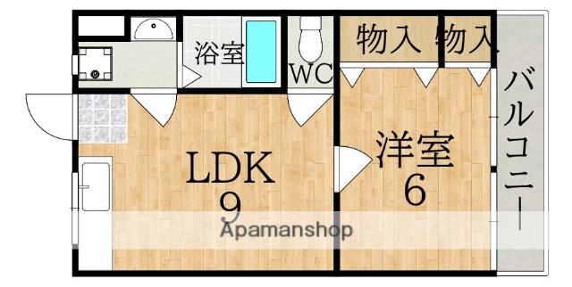 マンション ヒライ(1LDK/3階)の間取り写真