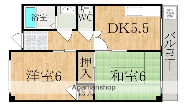 西田ニューハイツ(2DK/2階)の間取り写真