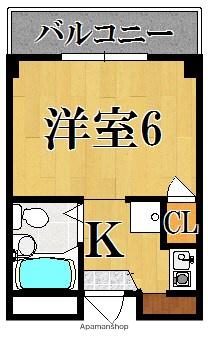 GRM二条(1K/1階)の間取り写真