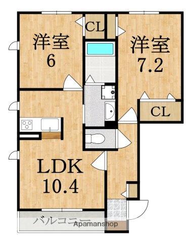 マーベラスコート1(2LDK/1階)の間取り写真