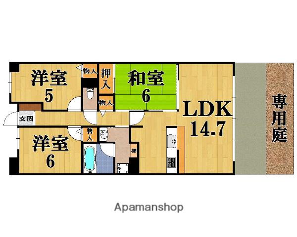 ファミーユ菅原(3LDK/1階)の間取り写真