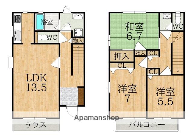 昴の郷学園前Ａ棟(3LDK)の間取り写真