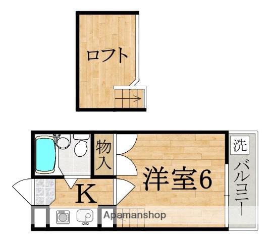 シティパレス生駒谷田町P-2(1K/1階)の間取り写真