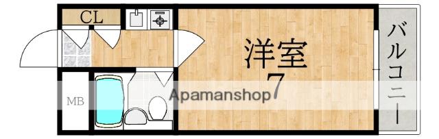 ラベルメイゾン(1K/2階)の間取り写真