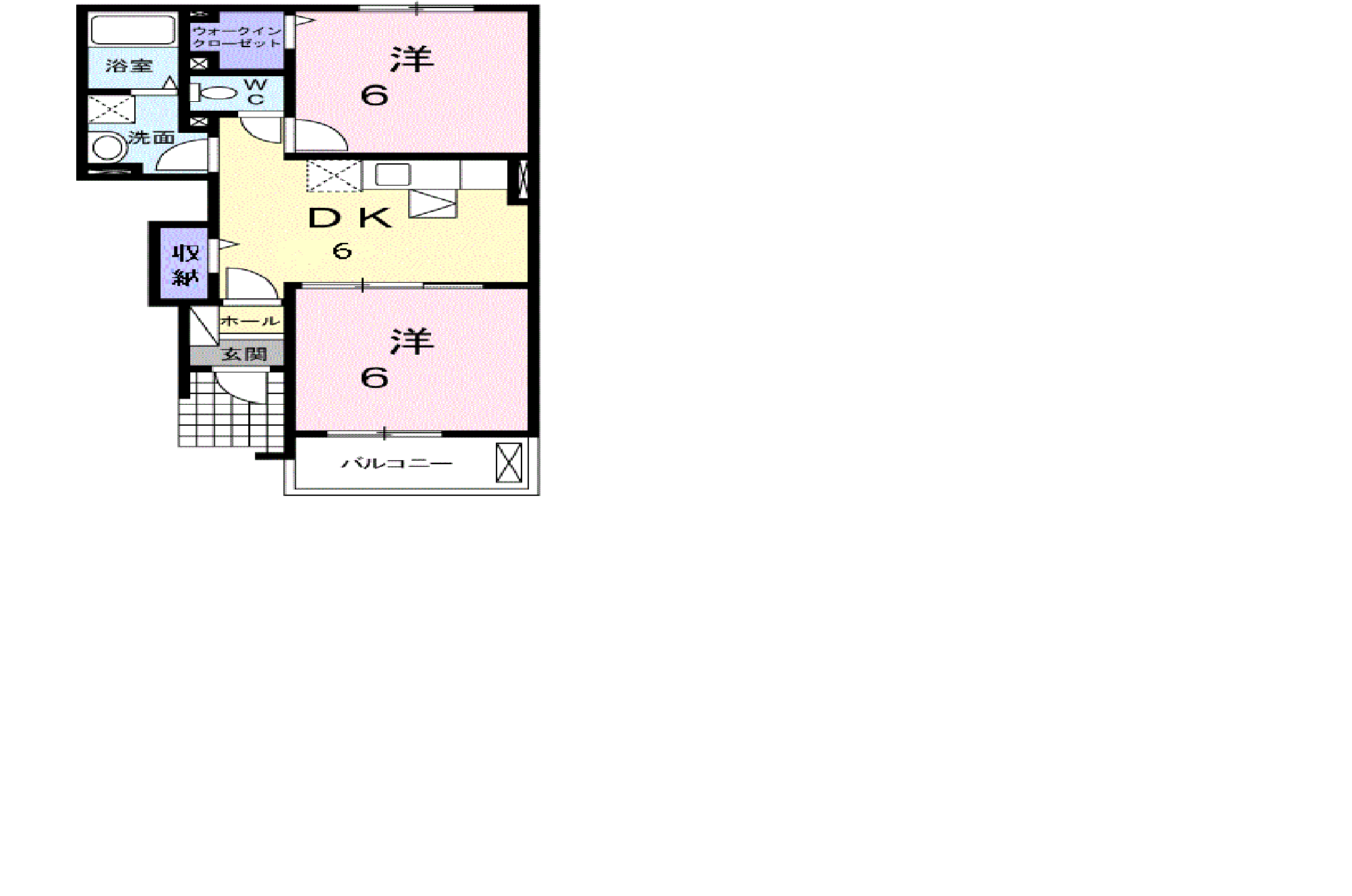サン ローレル(2DK/1階)の間取り写真
