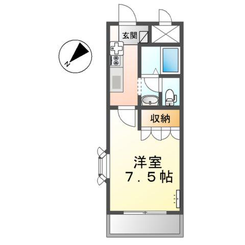 LEGACY学園前(1K/2階)の間取り写真