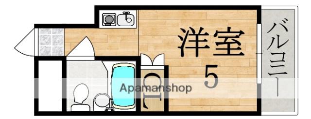 若草女子学生ハイツ(ワンルーム/4階)の間取り写真