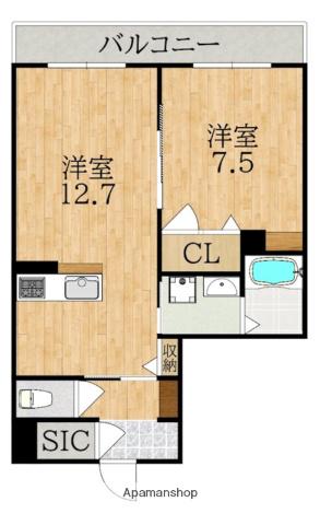 ヒルズ奈良鳥見(1LDK/3階)の間取り写真