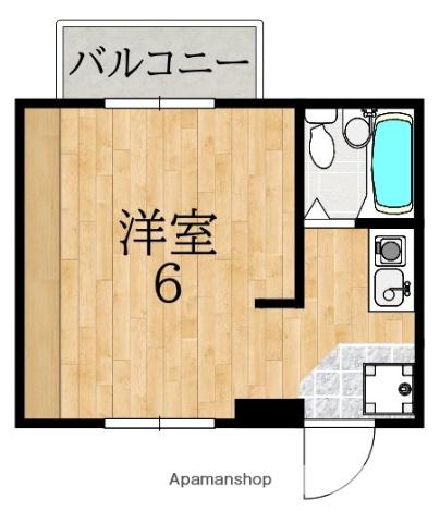 プレステ赤膚マンション(1K/3階)の間取り写真