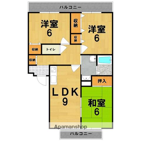 エミネンス朱雀(3DK/3階)の間取り写真