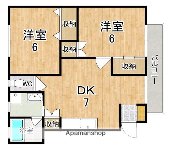 ハイツ久II(2DK/2階)の間取り写真