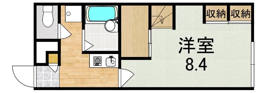 レオパレス ブラッサム木津(1K/1階)の間取り写真